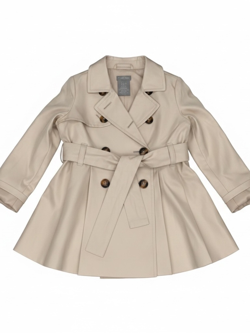 Tahari Girls Beige Double-Breasted Trench Coat - Picture 2 of 4